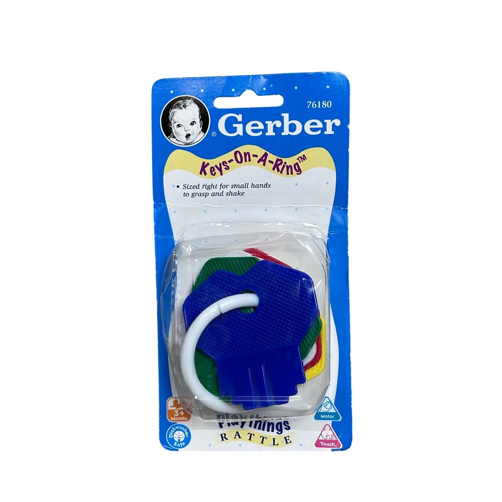 Gerber Keys-On-A-Ring Playthings Rattle‎ Colorful Baby Toy Teether 1998 Vintage